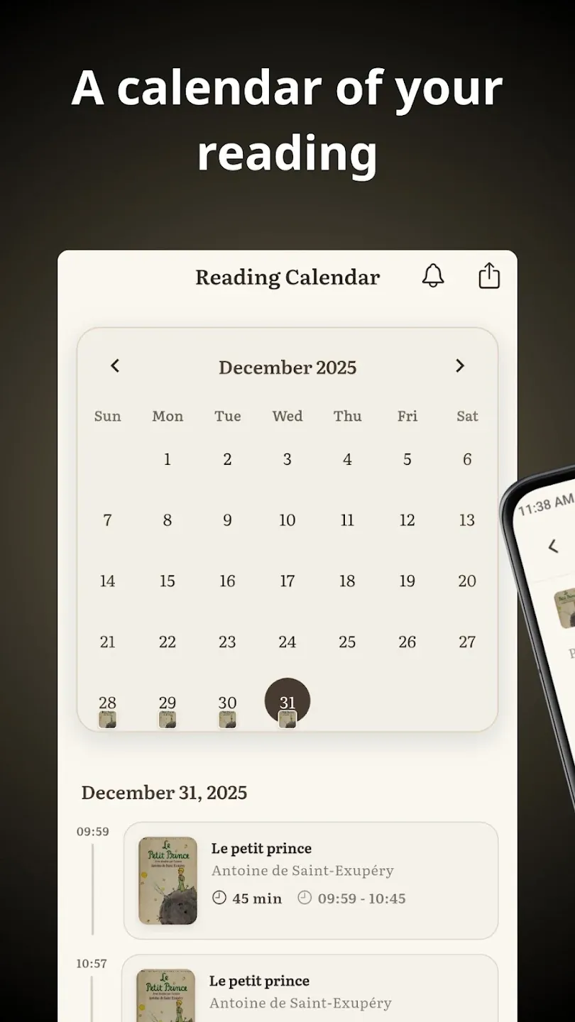 Booktou reading calendar