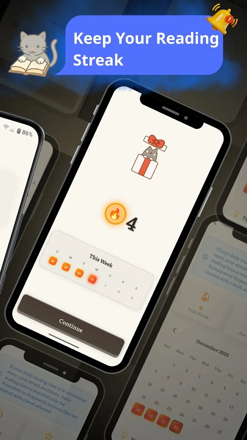 Booktou reading streak screen
